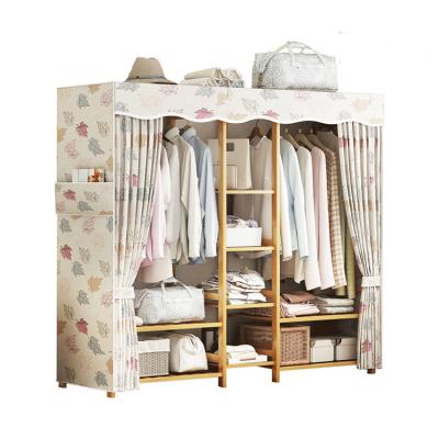 China Solid Wood Non-Foldable Adjustable Foldable Woven Fabric Portable DIY Household Bedroom Wardrobe (Waist) Storage Dormitory for sale