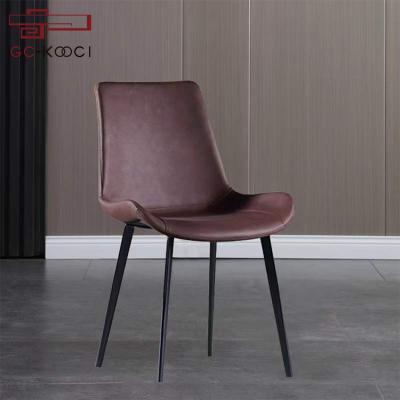 China (Others)Adjustable Modern Lightweight Luxury Furniture Dining Chair Simple Leather Home Restaurant Chair for sale