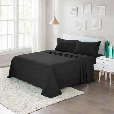 China Nondisposable 100% Polyester Microfiber King Size Bedding Modern Solid Color Sheet Set for sale