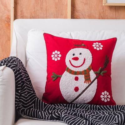 China Viable Wholesale Merry Christmas Pillow Covers Home Decor Decorative Cute Snowman Tile Shape for sale