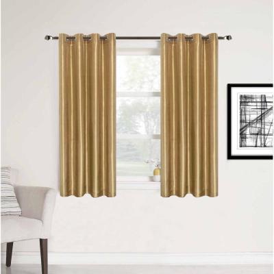 China Blackout Gold 52x45in Decorative Blackout Grommet Thermal Insulated Window Curtain For Small Window for sale