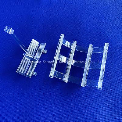 China Quartz Instrument Halve Leider Inbreng Slotted Quartz Wafer Carrier Quartz Glass Boat Te koop