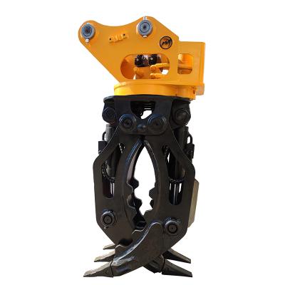 China Handing Excavator Hydraulic Rotating Grapple Wooden Grapple Log Grapple Stone Grapple for sale