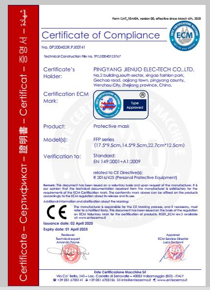 CE - Pingyang Jienuo Elec-Tech Co., Ltd.