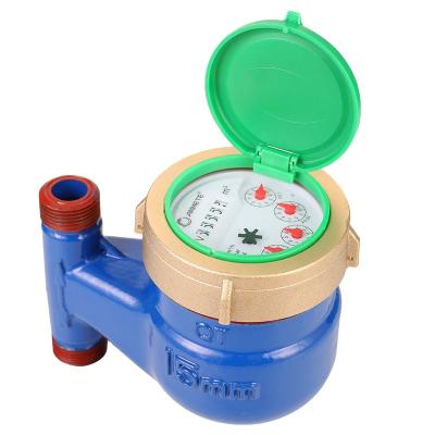 China DN15mm Household Multi-jet Water Meters Water Meter Domestic Dry Vertical Cast Shell Brass Connector (multi-jet) for sale