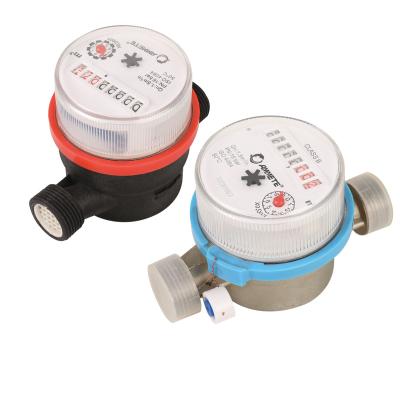 China Residential Plastic Water Meter 15mm-20mm Jet Water Dry House Dial Single Seals Customized Smart Water Meter Wholesale for sale