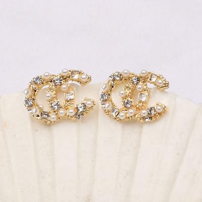 China Korean Hypoallergenic Vintage Ladies Pearl Rhinestone Star Moon Stud Earrings for sale