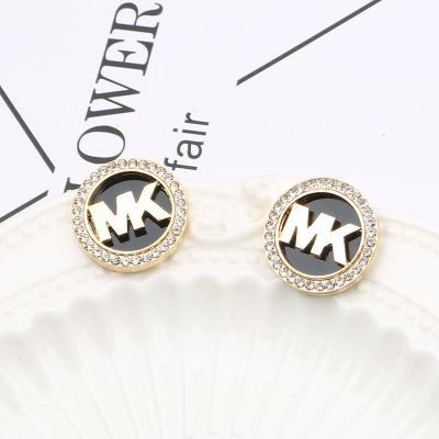 China Fashion Punk Fashion Gold Letter Diamond Stud Earrings Luxury Women for sale