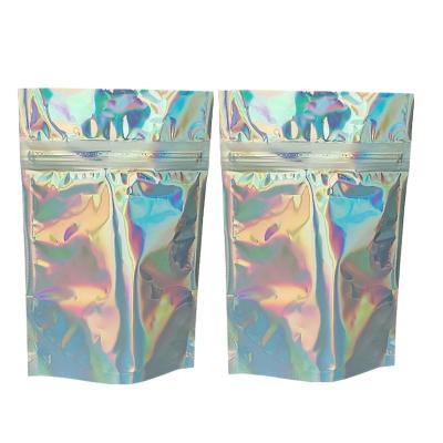 China Waterproof Custom Packaging Food Grade Stand Up Pouch Holographic Zip Bag for sale