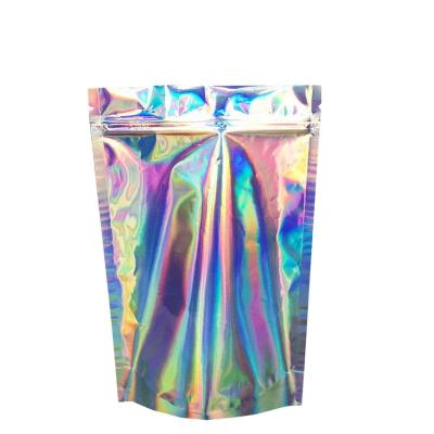 China Waterproof Custom Printed Glossy Mylar Stand Up Pouch Holographic Zipper Bag For Packaging for sale