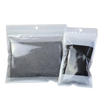 China Recyclable Custom Size Clear Moisture Proof Plastic Underwear Bags For Packaging Clothing With Zipper for sale