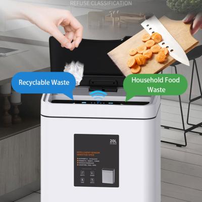 China 410 Stainless Steel Smart Classified Viable Trash Bin 12L 16L 20L 30L 50L 80L for sale