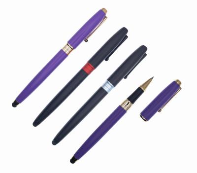 China Fluently Writing Business Expensive Gift 4 Colors Brass Unique Engraving Roller Pen With Custom Logo for sale