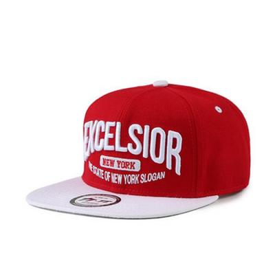 China COMMON Customized Flat Brim Two Tone Snapback Hat With 3D Logo Embroidery for sale