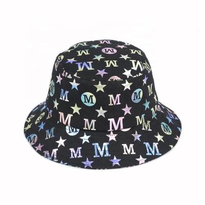 China Character Colored Logo All Over Print Bucket Hats , Custom Print Hats for sale