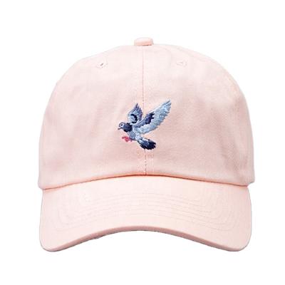 China Common Wealth Embroidery Bird Logo Cotton 6 Panel Curved Baseball Dad Hat for sale