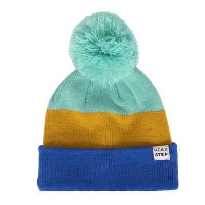 China JOINT Multicolor Comfy Pom Pom Kids Beanie With Custom Label for sale