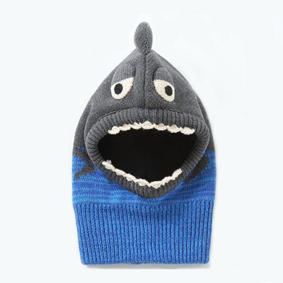 China JOINT Cool Warm Hat And Scarf Connection Shark Kids And Baby Winter Hat for sale