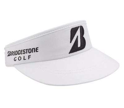 China High profile white golf course striped sun visor embroidered your own logo for sale