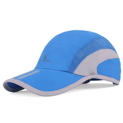 China JOINT Sky Blue Polyester Lightweight Dri Fitted Hat With Custom Logo for sale