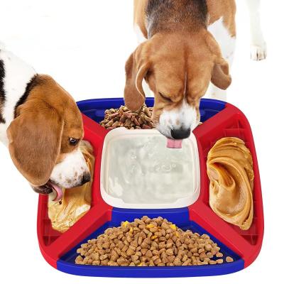 China Durable Hot Sell Dog Slow Feeder Indoor And Outdoor Use Separable Food And Water Bowl Easy To Clean for sale