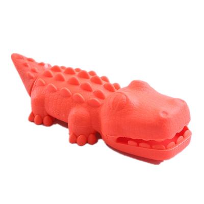 China Sustainable Pet TPR rubber toy dog chew rubber crocodile toy bite resistant toy for sale