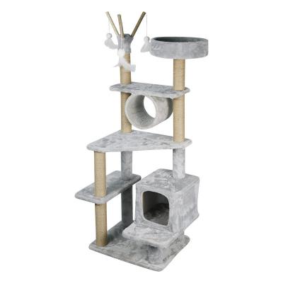 China Sustainable Cat Stand Cat Climbing Tree With Nest Integrated Multi-Layer Cat Climbing Jumping Platform for sale