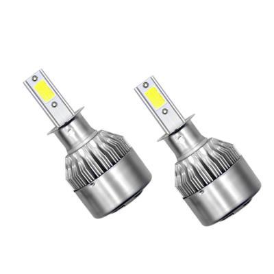 China New led light 2sides 6063 aviation aluminum profile led light auto part headlight 2pcs high power cob chip bulb h3 car led headlight for sale