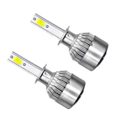 China New led light 2sides 6063 aviation aluminum profile led light auto part headlight 2pcs high power cob chip bulb h3 car led headlight for sale