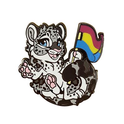 China Europe Fursona Pin Custom Animal Pins Make 1.5 inch screen printing no minimum for sale