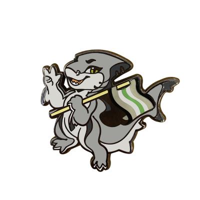 China Europe Custom Cute Animal Pins 1.5 Inch Zinc Alloy Black Nickel Plated Pins for sale