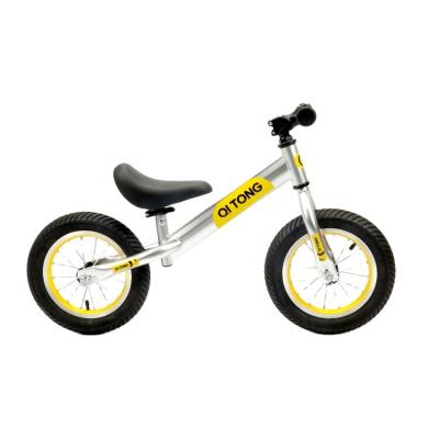 China Cheap Size Aluminum Mini Kids Balance Bike Yellow Adjustable 12 Size Full Steel Frame Shockingproof for sale