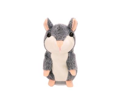 China Play Funny Voice Hamster Tone Talking Animal Toys 15cm Talking Hamster Plush Hamster With Recording Function (Grey) for sale