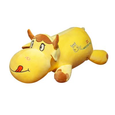 China Wholesale Plush Stuffed Animals Purple Cattle Pillow/Cushion Cute Soft Customized Animals, Pillow Stuffed Animal Doll With Matching Buckle for sale