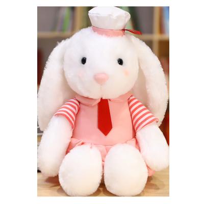 China Plush Easter Stuffed Plush Bunny Rabbit Wild Animal Toy With Embroidery Toes&silk Bow Tie, Plush Hares Promotional Toy for sale