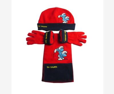 China Popular Customized BSCI Audit Winter Long Fleece Superfine Hat, Scarf, Glove Set With Printing Logo for sale