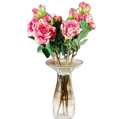 China Moisturizing Rose HC22202 High Quality Artificial Moisturizing Valentine's Day Real Touch Rose Wedding Home Decoration for sale