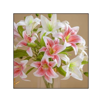 China HC31587 Decoration/Gifts Touch 3D Touch Real Lily Amazon Copy High Quality Artificial Flowers Festival School Home Office Decorations for sale