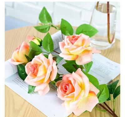 China Main decoration/gifts hand HC1805 5 moisturizing artificial rose home decoration artificial flower for sale