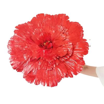 China Wholesale Christmas Wedding Party Decoration HC1894 Large Gold and Silver Red Peony Flower Head Artificial Flower Head for Wedding and Christmas Wall Decor for sale