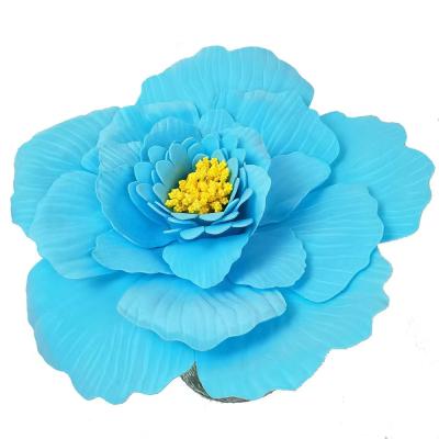 China Wholesale Multicolor Christmas Wedding Party Decoration HC1892 Artificial Flower Heads PE Foam Large Rose Head To Wedding Christmas Wall Decoration for sale