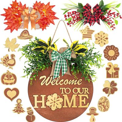 China Interchangeable Home Decor Display Welcome Home Signs Welcome Sign For Front Entrance Rustic Diy Log Sign for sale