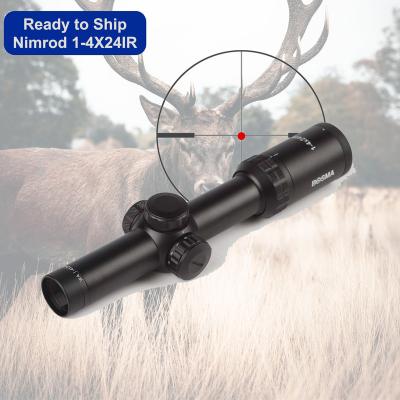 China Aircraft-Grade Nimrod Aluminum 1-4X24IR INFRAR Optics For Hunting Optics Scope Long Range Aiming Dot Wire Tactical Reticle for sale