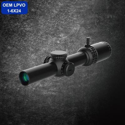 China OEM 1-6X24 LPVO Optic Scope Optics For Hunting Optics Scope Long Range Aiming Dot Wire Tactical Reticle 407A03 for sale