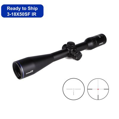 China Aluminum Aircraft-grade RTS 3-18X50SF IR Scope with Generous Relief 1/4 MOA Reticle Super Wide Eye Long Eye Integrated Button for sale