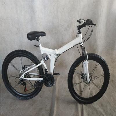 China Steel 26 inch hi ten full suspension folding frame bicicleta steel mountain bike for sale