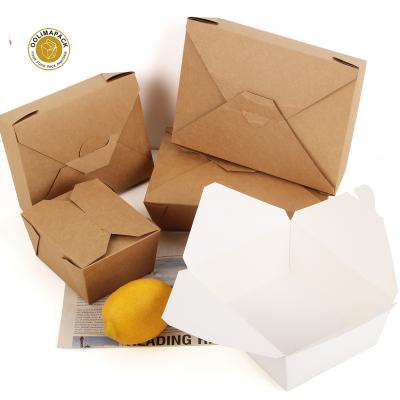 China Hot Selling Disposable Custom Made Biodegradable Recycled To Take Out Food Packaging Lunch Box Paper Bento Box for sale