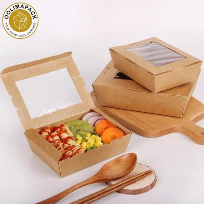 China disposable PLA paper lunch box food packaging/food container paper packaging carry out food box for sale