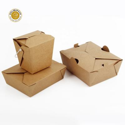 China Wholesale Biodegradable Take Away 100% Disposable White Food Grade Kraft Paper Cardboard Lunch Box Containers for sale