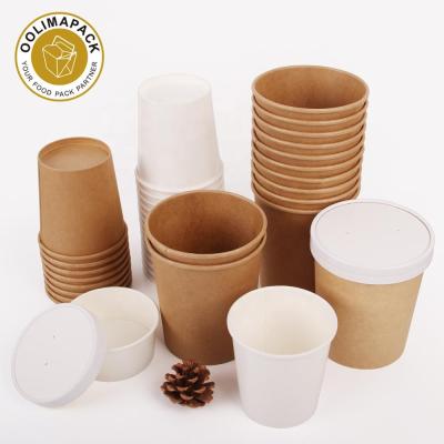 China Printed Soup Cup Paper Custom Printed Disposable Hot Insulated Soup Bowls Wrapping Paper Soup Cup With Paper Lids for sale